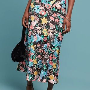 Anthropologie Florence Bias Cut Floral Midi